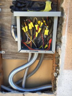 Connected all the new wiring to the existing house wiring.