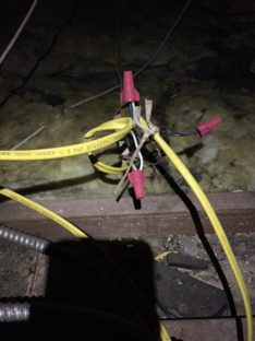 Found some temporary electrical in need of being boxed-up. Make the correct connections … All is good. Boxed Up Electrical Done Right
