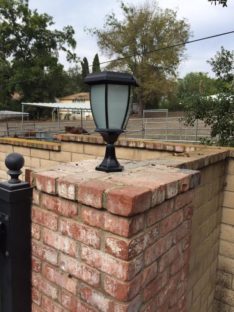 Installed 2 post top mount solar LED fixtures. Completely off the grid.2 Solar LED Lamp Install