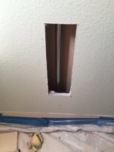 Ran the conduit up through the wall and patched it up pretty good. The customer said he could hardly see the work. Conduit Up Through the Wall