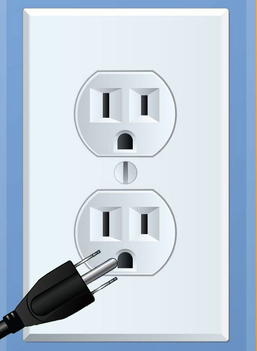 Receptacle with cord