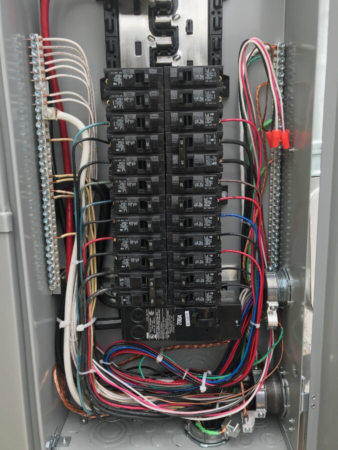 Electrical Panel with switches and wiring